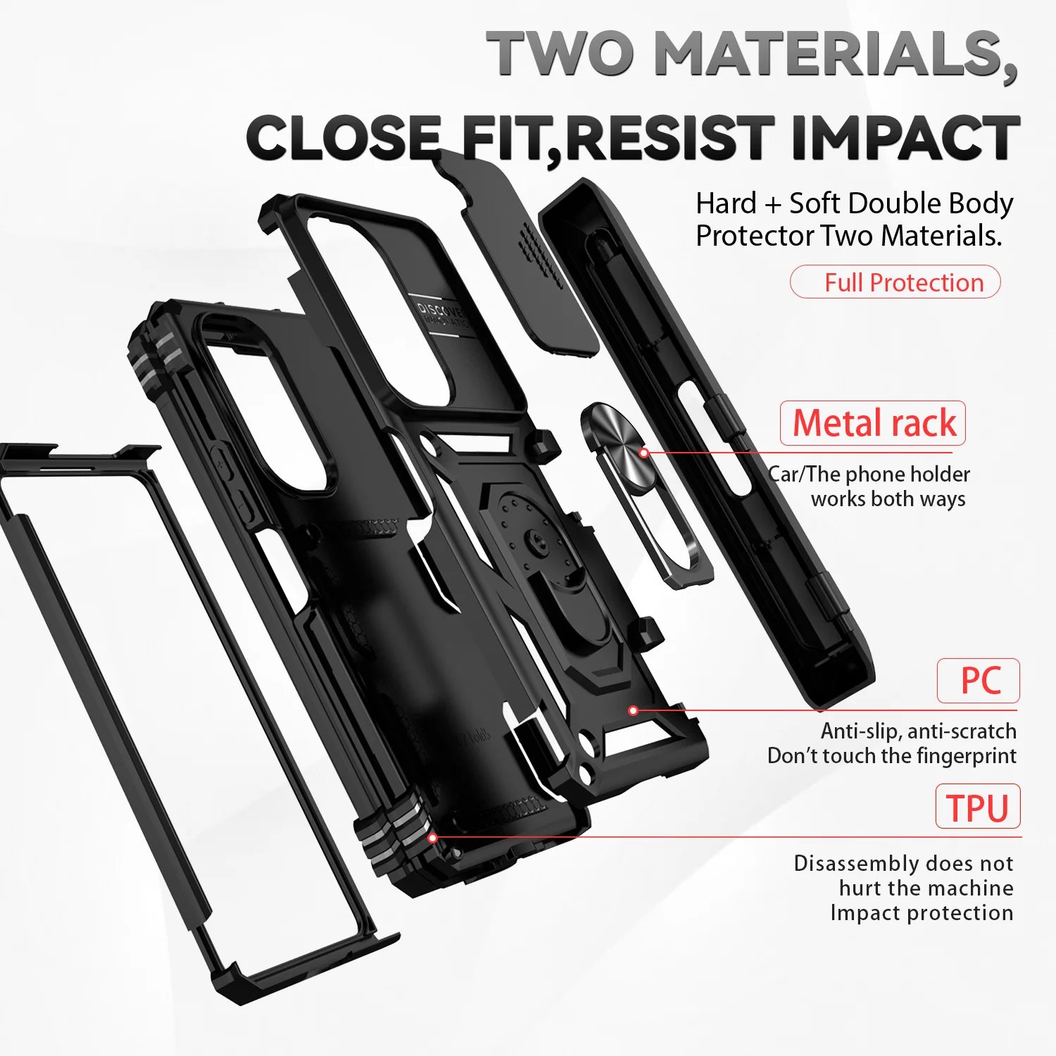 For Samsung Galaxy Z Fold 6 5 4 Phone Cases with Slide Lens Protective Cover Shockproof Camera Protector Case for Z Fold 6 5 4 - Image 4