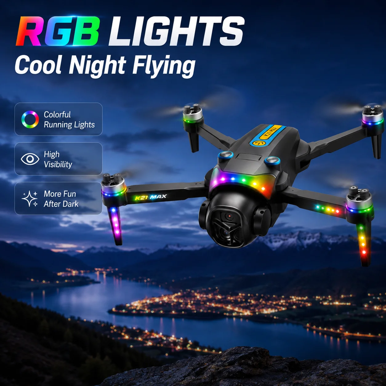 RC Drone Optical Flow Hover Headless Mode 360° Stunt Roll Trajectory Flight Waypoint Definition One Key Takeoff Landing Wind Resistant Hobby Drone - Image 1