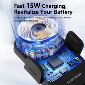 15W Qi Wireless Chargers Car Phone Holder Magnetic Automatic Vent Phone Mount Fast Charg for IPhone 14/13/12/11/X Samsung Galaxy - Thumbnail Image 5