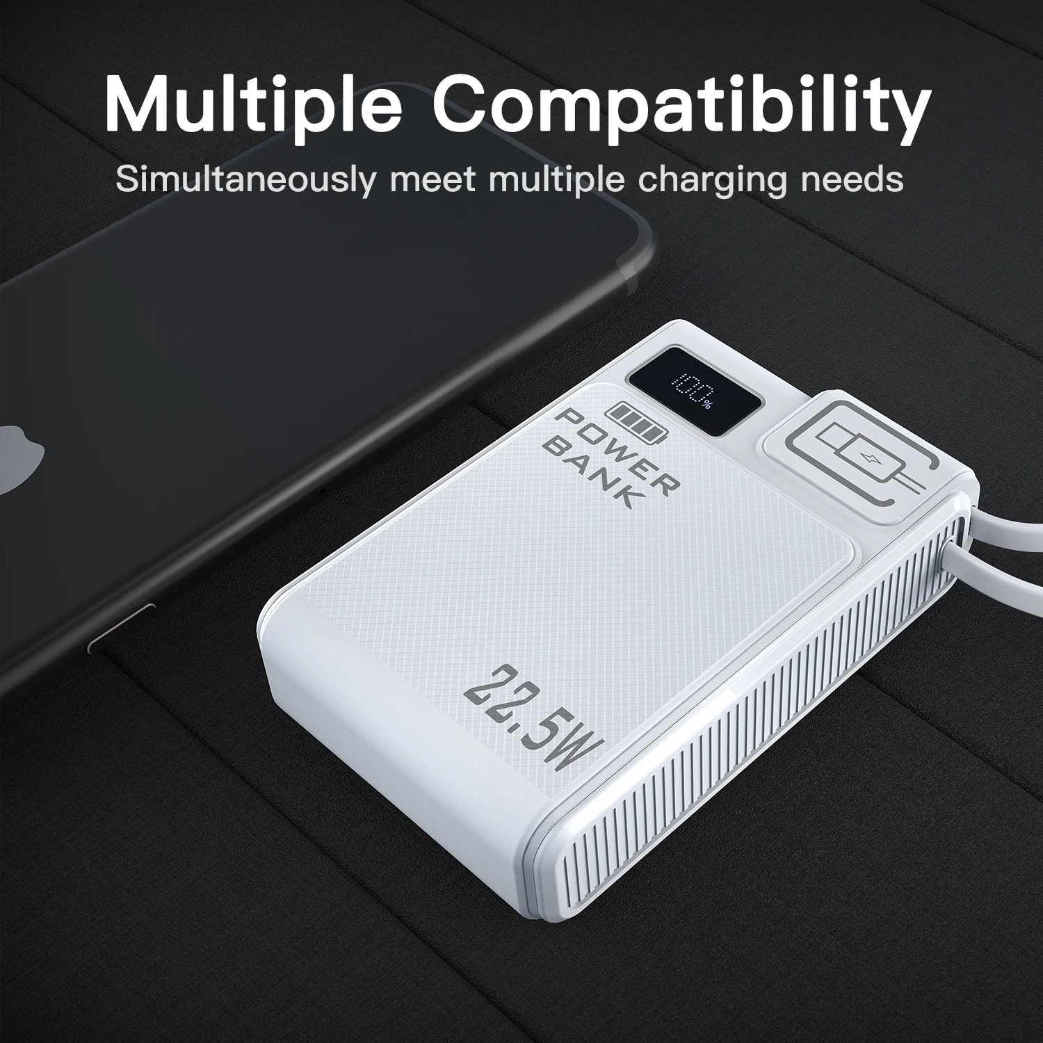 TQQDCI 10000mAh Portable Power Bank PD-C22.5W Dual Charge with Fast Charging Type-C Cable Compatible with iPhone And Samsung - Image 6