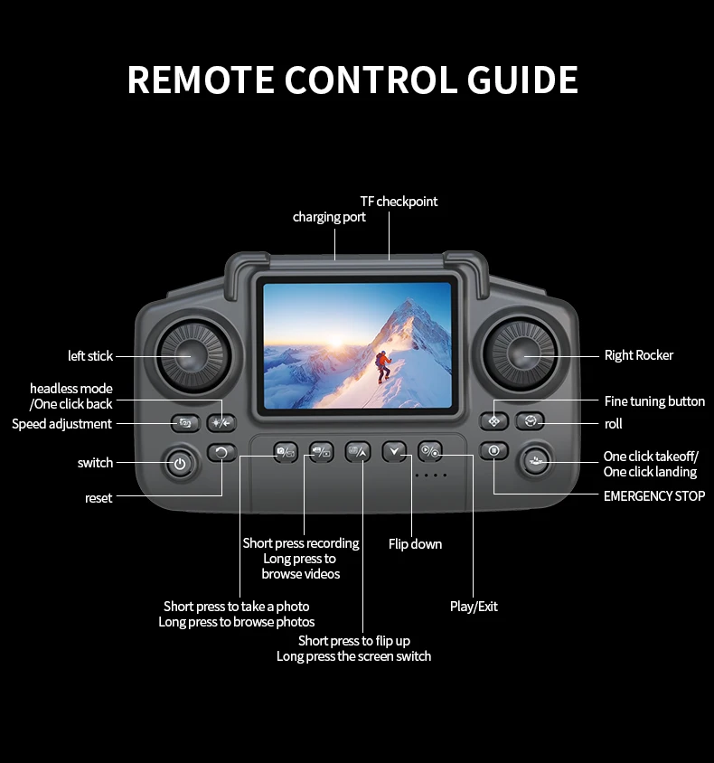 E88 Pro MAX Drone Offers Optional Screen Remote Control / Regular Remote Control / 3PS Battery, Dual Cameras, Two Batteries, Brushless Motor, Obstacle Avoidance Function, Foldable Quadcopter. LED Lights. Ideal Gift. Suitable for Beginners. - Image 5