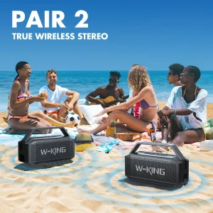 W-KING D9-1 100W Peak 60W RMS Deep Bass Bluetooth Speaker, IPX6 Portable Waterproof Loud Bluetooth Speakers Wireless with Subwoofer - Thumbnail Image 3