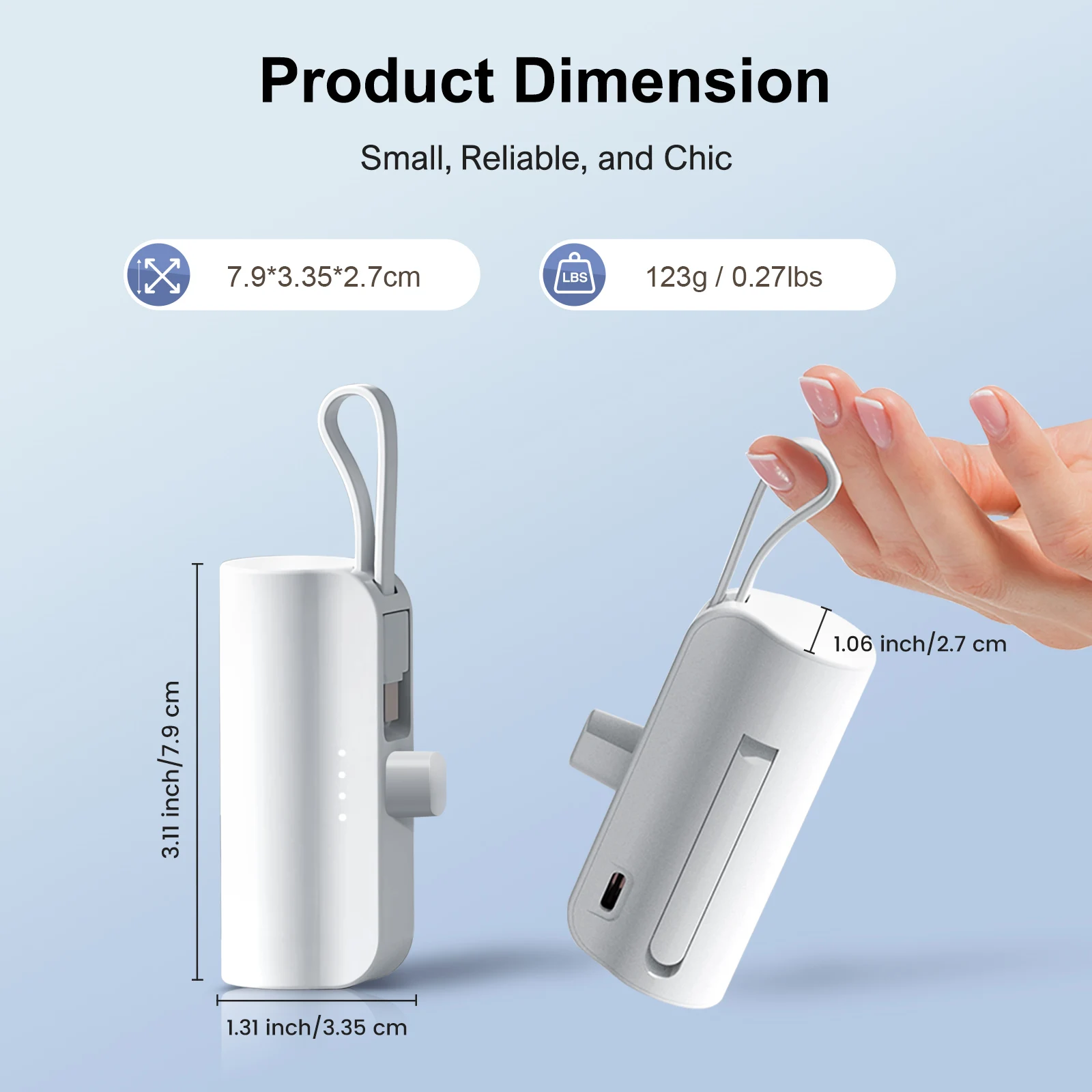 Mini Power Bank Portable 4500mAh Power Phone Charger Capsule Dual USB-C Ports For IPhone16/ 15/15 plus/15 pro/15 pro Max/Android - Image 6