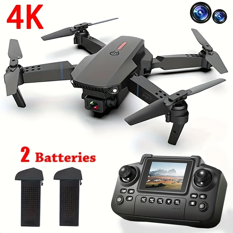 E88 Pro MAX Drone Offers Optional Screen Remote Control / Regular Remote Control / 3PS Battery, Dual Cameras, Two Batteries, Brushless Motor, Obstacle Avoidance Function, Foldable Quadcopter. LED Lights. Ideal Gift. Suitable for Beginners. - Image 7