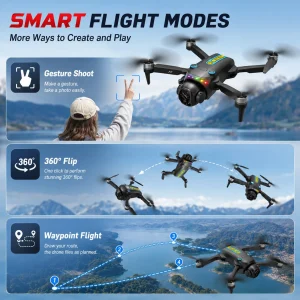 RC Drone Optical Flow Hover Headless Mode 360° Stunt Roll Trajectory Flight Waypoint Definition One Key Takeoff Landing Wind Resistant Hobby Drone - Thumbnail Image 4