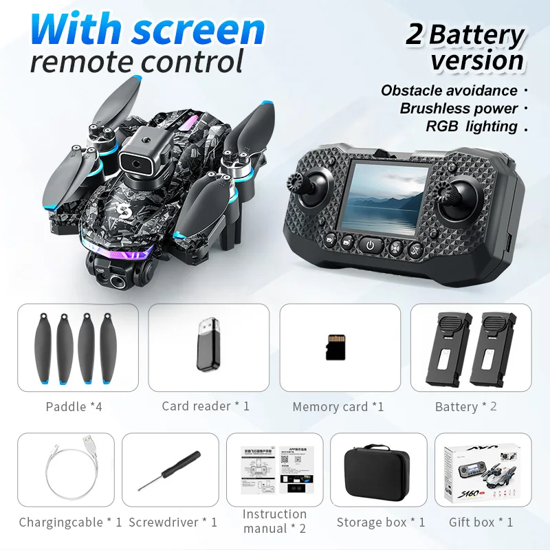 RC Drone Brushless Motor Low Noise Operation 360° Flip Dual HD Camera Smart Obstacle Avoidance Wifi 2.4G Screen Controller Drone Toy - Image 7