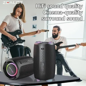 Zealot-S61 Bluetooth Speaker,with IPX6 Waterproof Protection and Outdoor Bass Sound for Backyard and Beach Party,10W Loudspeaker - Thumbnail Image 6