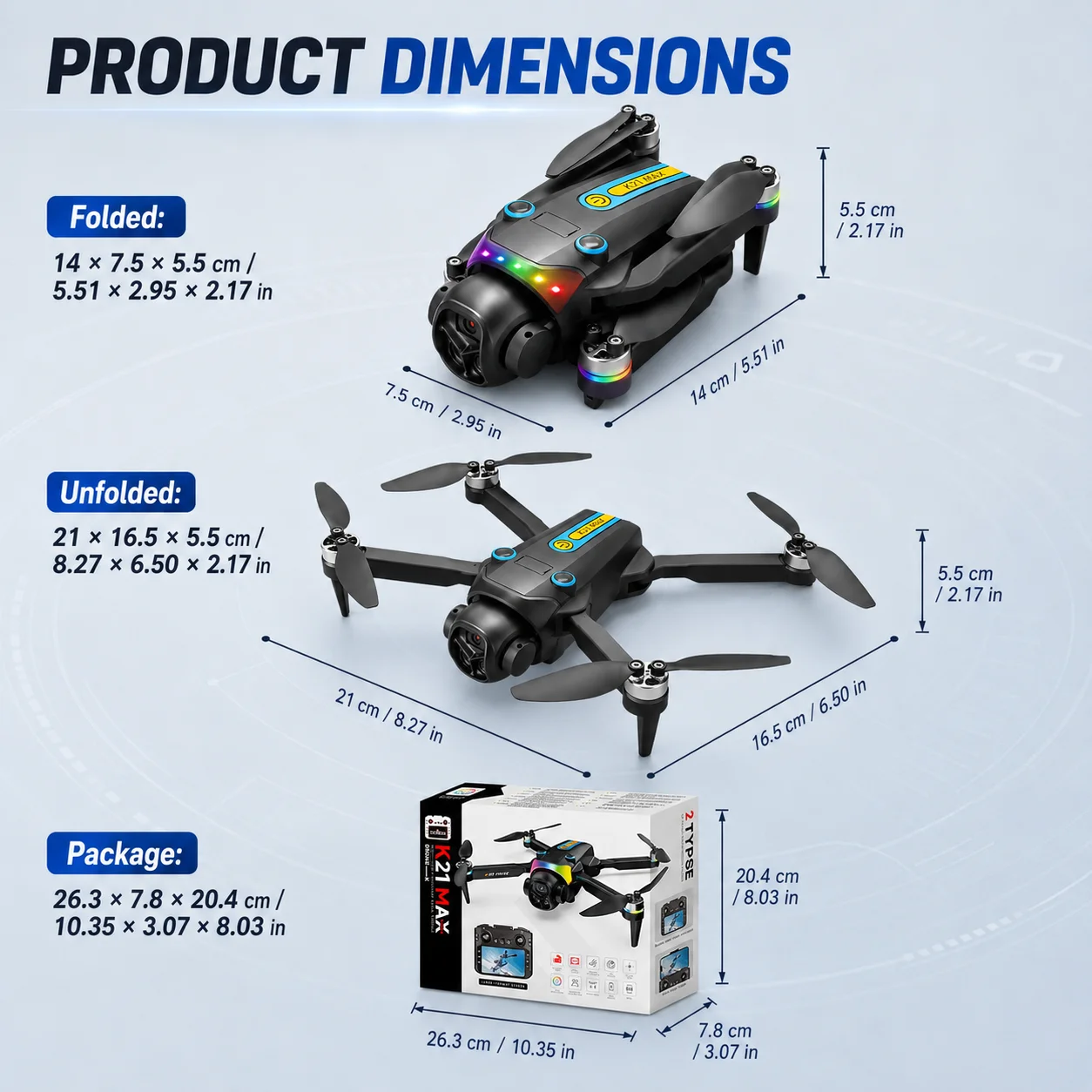 RC Drone Optical Flow Hover Headless Mode 360° Stunt Roll Trajectory Flight Waypoint Definition One Key Takeoff Landing Wind Resistant Hobby Drone - Image 3