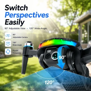 RC Drone Brushless Motor Low Noise Operation 360° Flip Dual HD Camera Smart Obstacle Avoidance Wifi 2.4G Screen Controller Drone Toy - Thumbnail Image 2