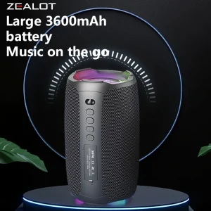 Zealot-S61 Bluetooth Speaker,with IPX6 Waterproof Protection and Outdoor Bass Sound for Backyard and Beach Party,10W Loudspeaker - Thumbnail Image 4