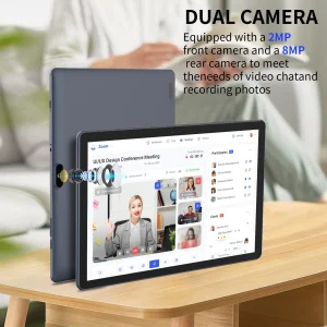 PRITOM 10 inch Tablet Android 13, 64GB, 512GB Expand, Quad-Core, 1280 * 800 HD IPS Screen, Dual Camera, Wi-Fi, Bluetooth, Black - Thumbnail Image 4