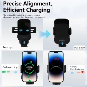 15W Qi Wireless Chargers Car Phone Holder Magnetic Automatic Vent Phone Mount Fast Charg for IPhone 14/13/12/11/X Samsung Galaxy - Thumbnail Image 6