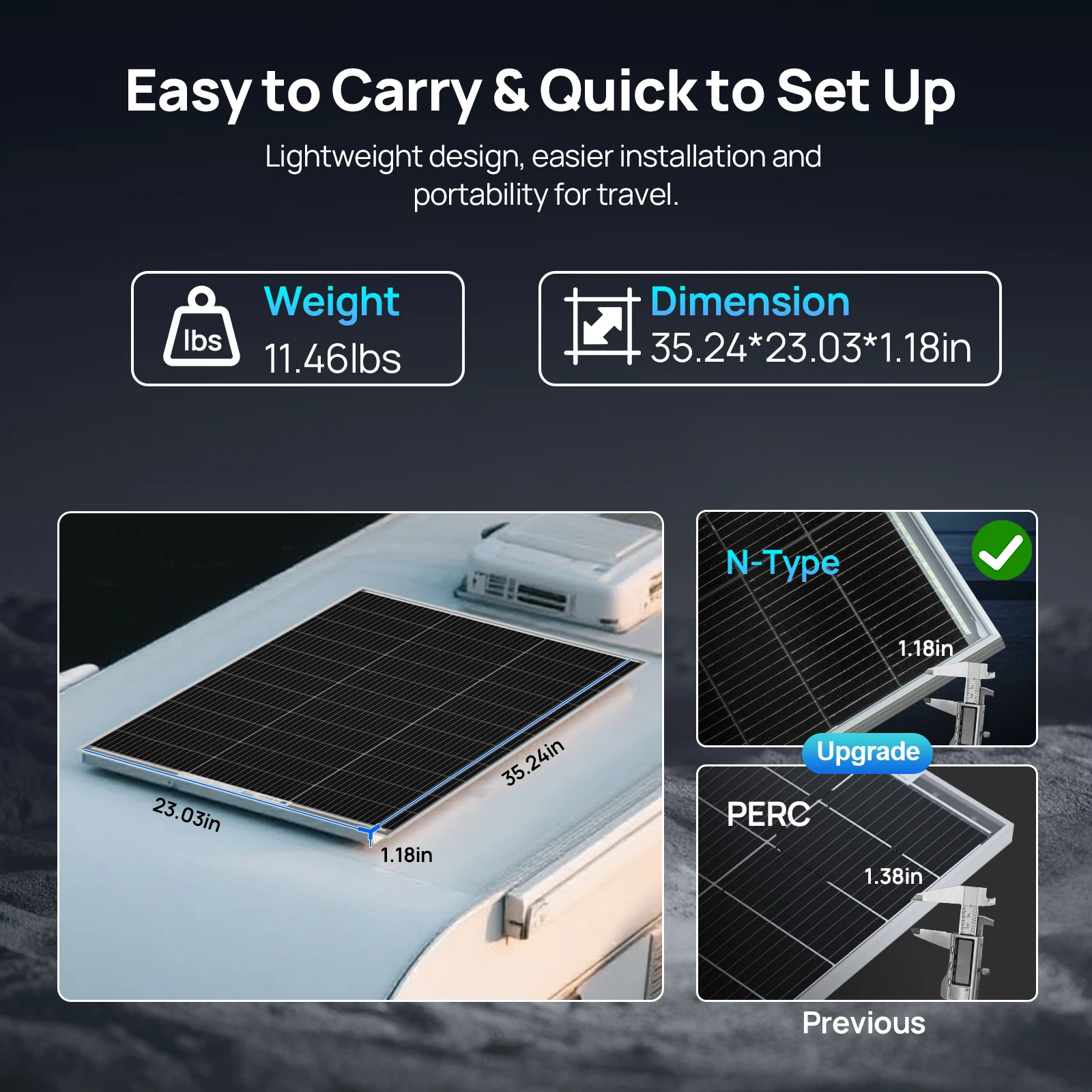 ECO-WORTHY 200W Solar Panel N-Type, 2PCS 100 Watt 12V Solar Panel with 25% Efficiency,200W N-Type 16BB Solar Panels for RV,Marine, Rooftop,Trailer Camper,Farm and Other Off-Grid System - Image 6