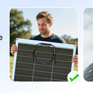 ECO-WORTHY 130 Watt 12BB Flexible Solar Panels,23.5% High-Efficiency Waterproof Monocrystalline Lightweight Solar Panel for RV - Thumbnail Image 8