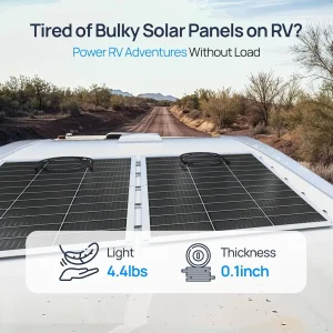 ECO-WORTHY 130 Watt 12BB Flexible Solar Panels,23.5% High-Efficiency Waterproof Monocrystalline Lightweight Solar Panel for RV - Thumbnail Image 2