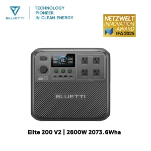 BLUETTI Elite 200 V2 Portable Power Station 2600W 2073.6Wh High Capacity Solar Generator for Outdoor Camping - Thumbnail Image 2