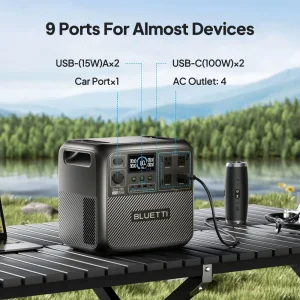 BLUETTI Elite 200 V2 Portable Power Station 2600W 2073.6Wh High Capacity Solar Generator for Outdoor Camping - Thumbnail Image 5