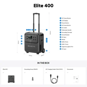 BLUETTI Elite 400 Portable Power Station | 3840Wh 2600W High Capacity Solar Generator for Home Backup Outdoor Camping RV Travel - Thumbnail Image 6