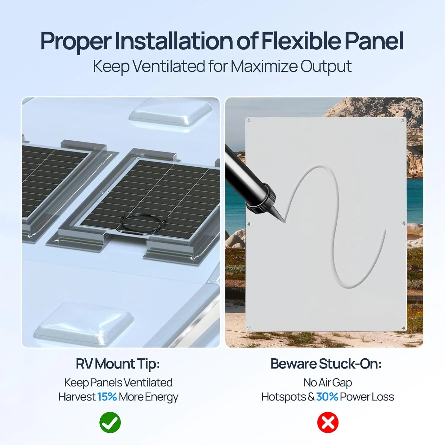ECO-WORTHY 130 Watt 12BB Flexible Solar Panels,23.5% High-Efficiency Waterproof Monocrystalline Lightweight Solar Panel for RV - Image 5