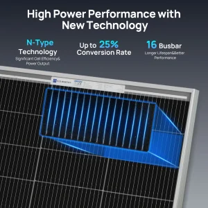 ECO-WORTHY 200W Solar Panel N-Type, 2PCS 100 Watt 12V Solar Panel with 25% Efficiency,200W N-Type 16BB Solar Panels for RV,Marine, Rooftop,Trailer Camper,Farm and Other Off-Grid System - Thumbnail Image 5