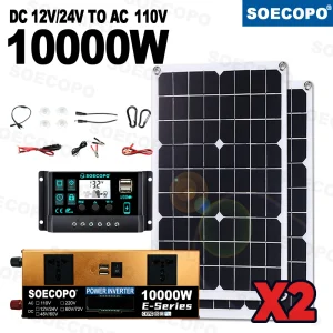 Build Your Own 10,000W Peak Solar Generator, Batteries Sold Separately. This Is A Solar Generator Kit 1000W Photovoltaic System (2x500W Panels) Inverter 12V 110V 100A Controller Home - Thumbnail Image 5