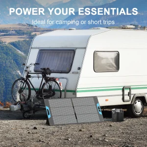 E-POWO 110W Bifacial Portable Solar Panel for Power Station, High Efficiency Foldable Solar Panels Charger, USB-A &Type-C Output, IP67 Waterproof for RV, Outdoor Camping, Off Grid Blackouts - Thumbnail Image 3