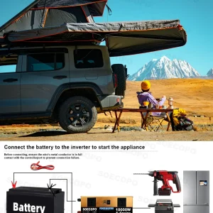 SOECOPO 10,000W Peak 1100W Rated Solar Power System Kit 200W Solar Panel 100A Charge Controller DC 12V to AC 110V Inverter LCD Dual USB for Home RV Camping Off Grid Emergency Backup - Thumbnail Image 8
