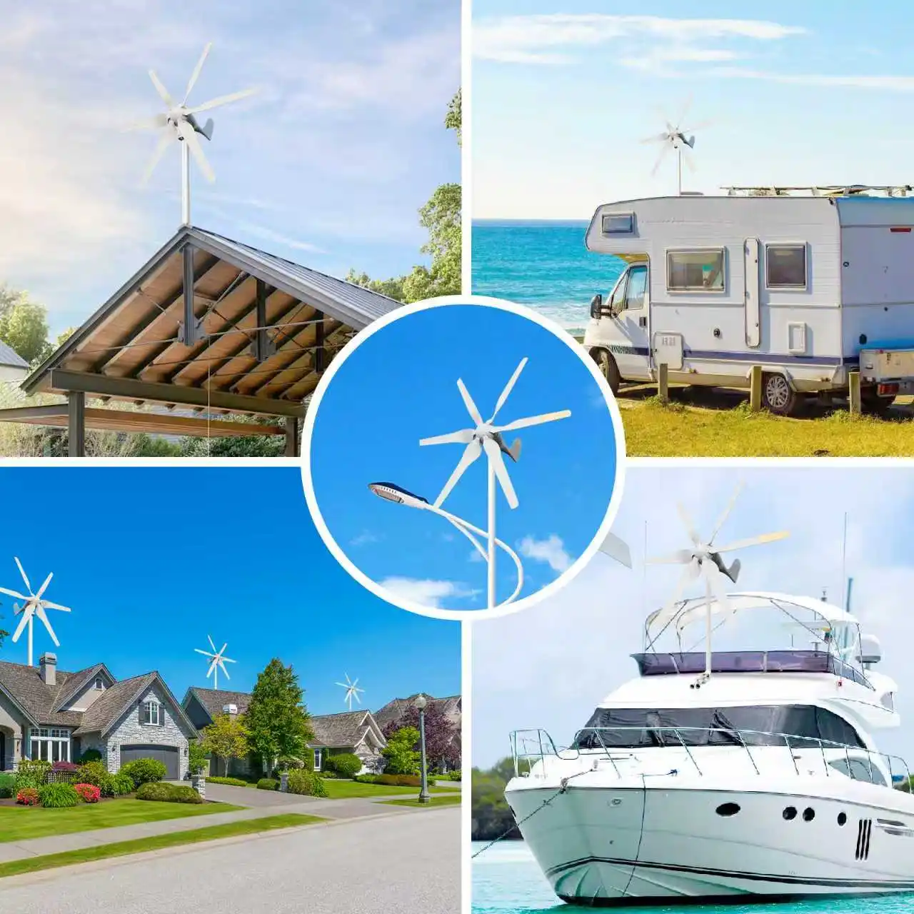 3000W Small Windmill 6 Blades 12/24/48V Wind Turbine Generator Kit with Wind-Solar Hybrid Controller Household Free Energy - Image 6