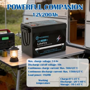 3 Pack /2 Pack/1 Pack 12.8V 200Ah LiFePO4 Lithium Iron Phosphate Battery Built-in BMS Deep Cycle Rechargeable Lithium Battery for Solar Panel RV Camper Boat Yacht Off-Grid Household Energy Storage - Thumbnail Image 2