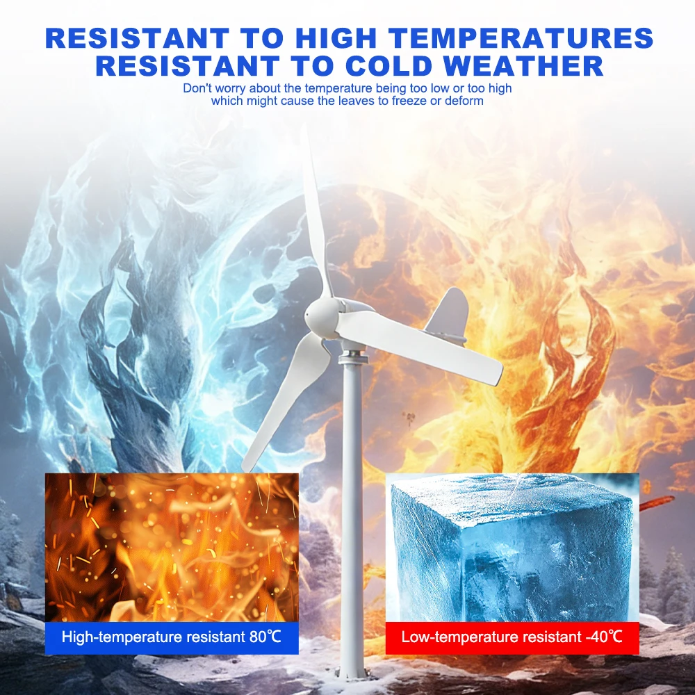 US 5000W Horizontal Wind Turbine 12V/24V/48V Low-Noise Household 220V Gentle Breeze Starter With Free Charging Controller - Image 3