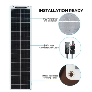 XINPUGUANG 50 Watt 12V 100 Watt Complete Solar Panel Kit OR Solar Panels for Charge 50W / 100W Off Grid Applications 12V 24V - Thumbnail Image 4