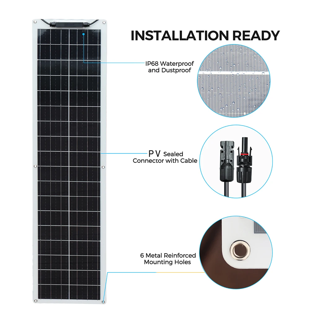 XINPUGUANG 50 Watt 12V 100 Watt Complete Solar Panel Kit OR Solar Panels for Charge 50W / 100W Off Grid Applications 12V 24V - Image 4