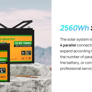 ECO-Worthy 1.6KWH Complete Solar Panel Kit 400W 12V for RV Off Grid: 4 * 100W Solar Panel+40A MPPT Controller+2*12V Battery - Thumbnail Image 7