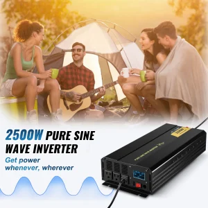 SucceBuy Pure Sine Wave Power Inverter 2500W/3500W/5000W 12V DC to 120V AC Aluminum Alloy LCD Screen & LED Indicators Power Use - Thumbnail Image 2