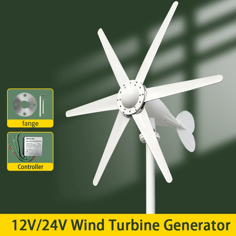 US Local Delivery EKPAOWE 2000W 12/24V Auto Horizontal Wind Turbine Generator Kit with Wind Controller MPPT for Off-Grid System Three-Phase AC Generator Off grid System For Household Use - Image 8