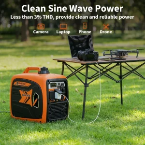 4500W Portable Inverter Generator Gas Powered For Home Camping RV Quiet CO Sensor USB Ports 1.59Gal Tank RV Ready - Thumbnail Image 3