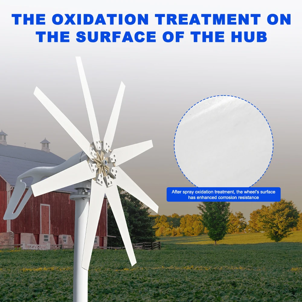 US Delivery of 3000W Horizontal Turbine 12V/24V/48V Low-Noise Household 220V From - Image 2