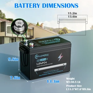 3 Pack /2 Pack/1 Pack 12.8V 200Ah LiFePO4 Lithium Iron Phosphate Battery Built-in BMS Deep Cycle Rechargeable Lithium Battery for Solar Panel RV Camper Boat Yacht Off-Grid Household Energy Storage - Thumbnail Image 6