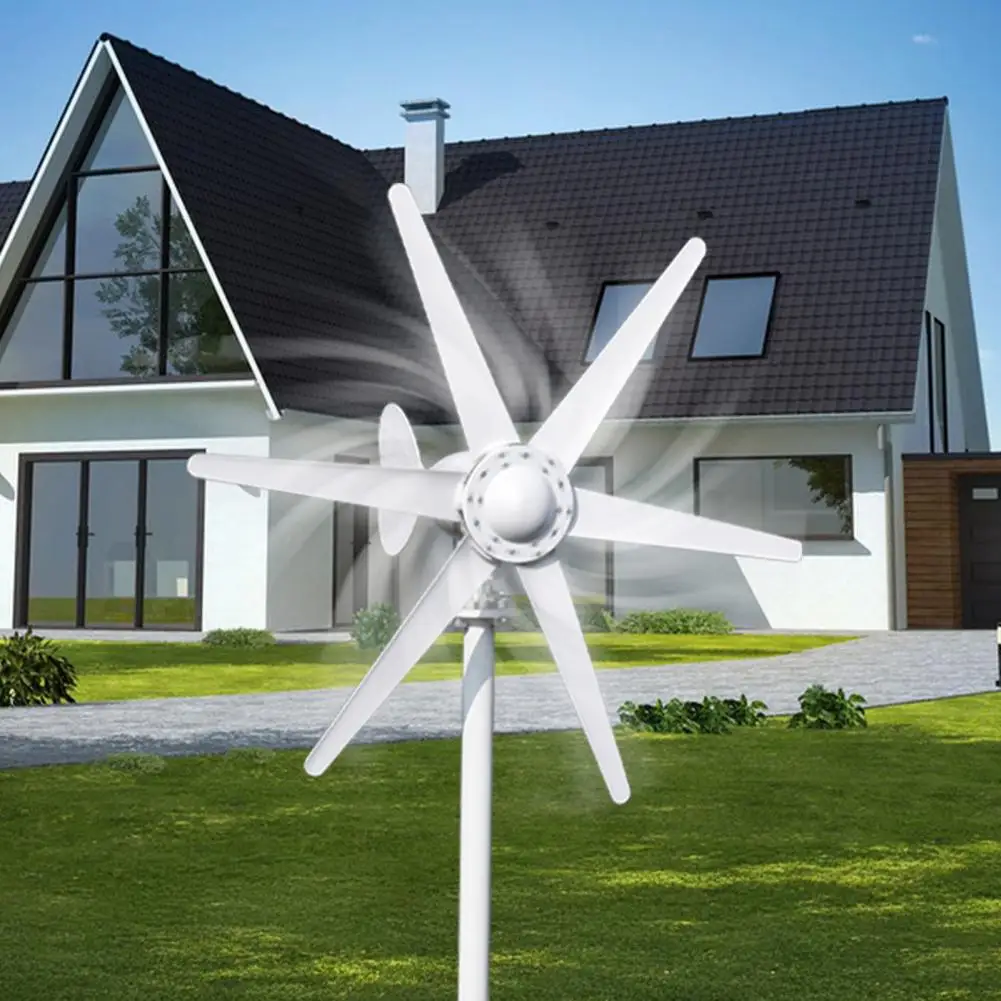 Wind Turbines, Low Operating Vibration 800W 12V/24V Wind Turbines Generator, Built-in Controller 6-Blade Fan Wind Generator Kit - Image 1