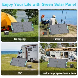 E-POWO 110W Bifacial Portable Solar Panel for Power Station, High Efficiency Foldable Solar Panels Charger, USB-A &Type-C Output, IP67 Waterproof for RV, Outdoor Camping, Off Grid Blackouts - Thumbnail Image 5