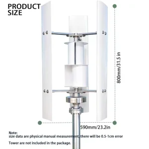 Small Windmill 12/24V 3000W Vertical Wind Turbine Generator Kit with Wind-Solar Hybrid Controller Household Free Energy - Thumbnail Image 3