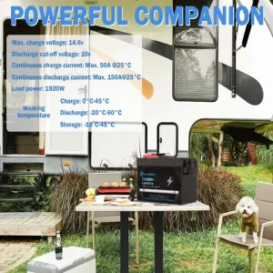 LiFePO4 Lithium Battery 12V with 150A BMS,Compact Lithium Iron Phosphate Battery for Solar, RV, Home Energy Storage - Thumbnail Image 2