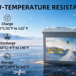 SANDISOLAR 300Ah LiFePO4 Battery 12.8V 3840Wh Lithium Iron Phosphate Battery Expandable for Home Solar Energy Storage - Thumbnail Image 10
