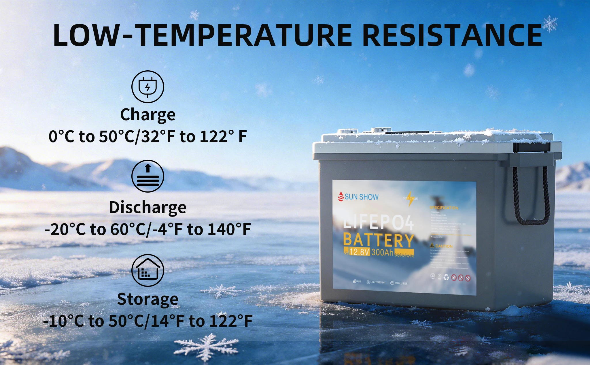SANDISOLAR 300Ah LiFePO4 Battery 12.8V 3840Wh Lithium Iron Phosphate Battery Expandable for Home Solar Energy Storage - Image 10