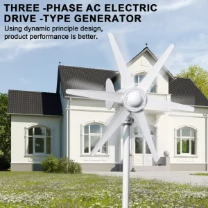 800W 12V/24V Home Wind Turbines Generator, 6-Blade Fan Wind Turbine, Electromagnetic Electricity Wind Power Generator - Thumbnail Image 2
