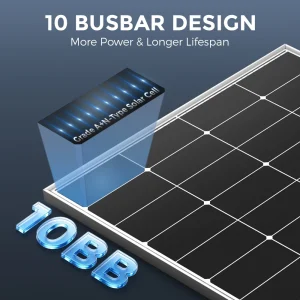 RVPOZWER 300W Solar Panels N-Type Monocrystalline 25% High Efficiency for RV Home Rooftop Off Grid Systems Trailer Boat Use - Thumbnail Image 2
