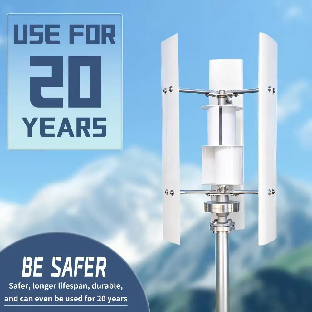 Small Windmill 12/24V 3000W Vertical Wind Turbine Generator Kit with Wind-Solar Hybrid Controller Household Free Energy - Image 1