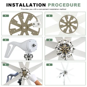 US Delivery of 3000W Horizontal Turbine 12V/24V/48V Low-Noise Household 220V From - Thumbnail Image 6