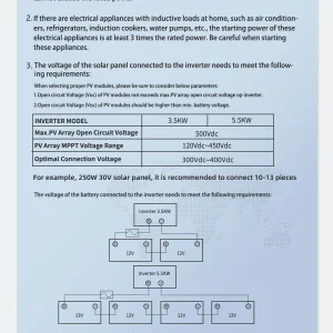 Anern 220V~240V Off-Grid 12Kw Hybrid Solar Inverter Mppt 120A 48V Pure Sine Wave Solar Inversor for Home Electrical System - Thumbnail Image 11