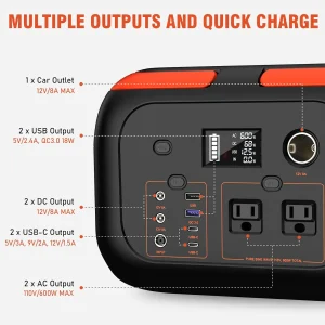 600W/300W/200W/120W Portable Power Station,110V AC Outlets Solar Generator Storage Energy Power Bank For Camping Travel RV Home - Thumbnail Image 2